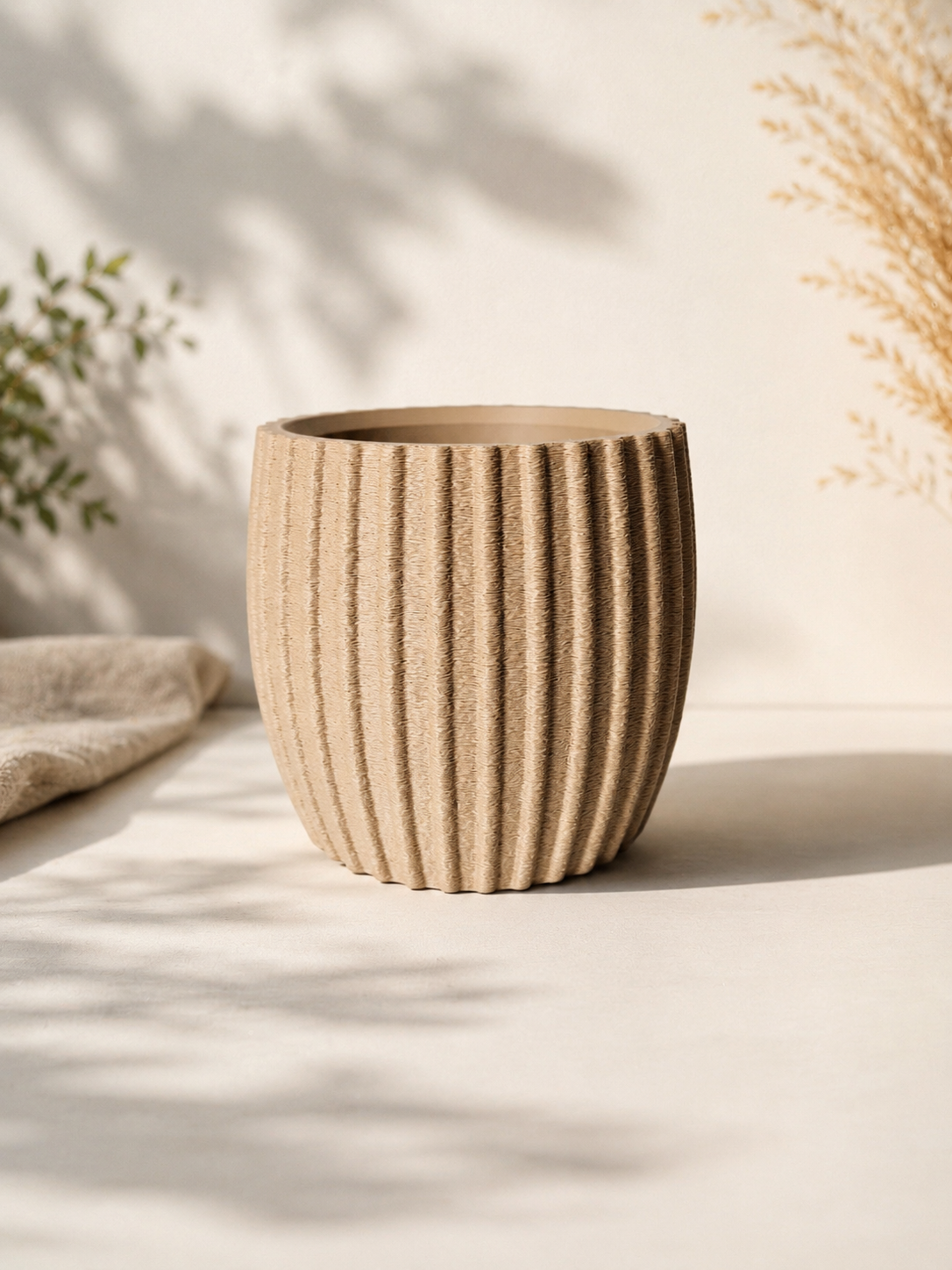 Ribbed Planter Pot – Fuzzy Finish Collection