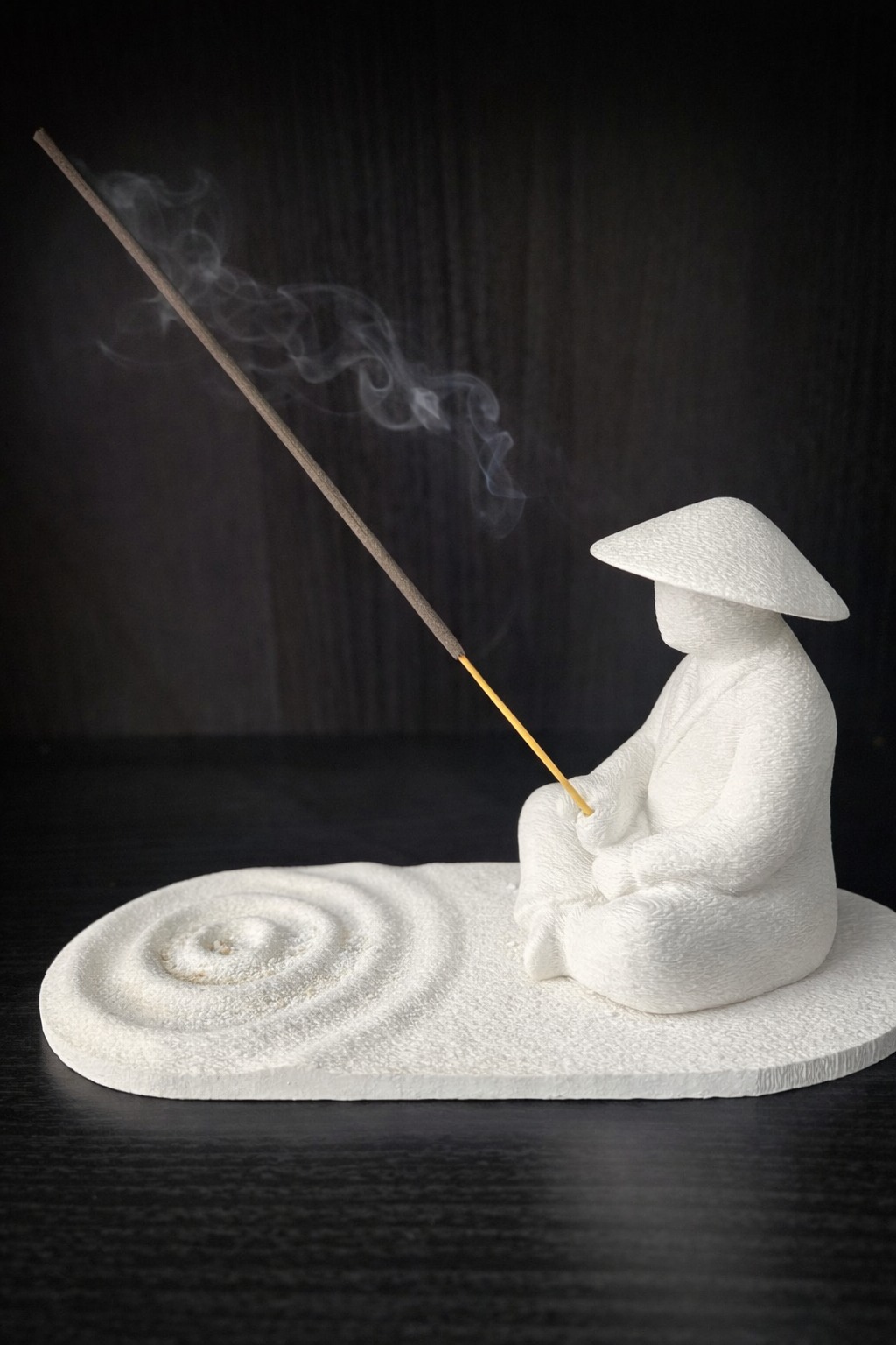 White Fisherman incense holder in use